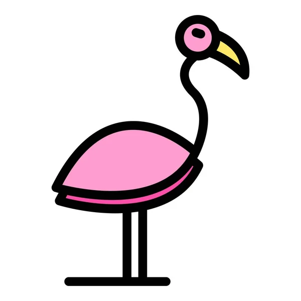 Tropisk Flamingo Ikon Disposition Tropisk Flamingo Vektor Ikon För Webbdesign — Stock vektor
