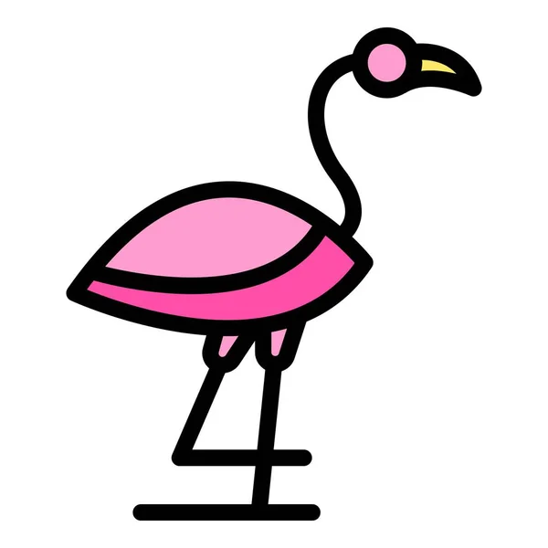 Ícone Flamingo Animal Esboço Animal Flamingo Vetor Ícone Para Web —  Vetores de Stock