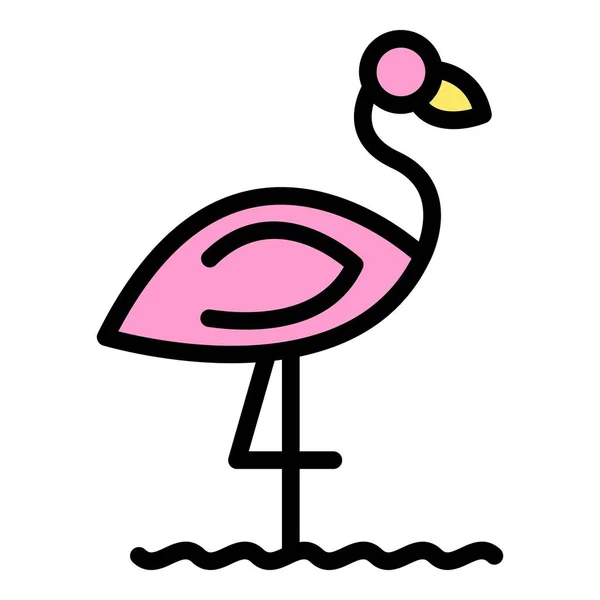 Fågelflamingo Ikonen Disposition Fågel Flamingo Vektor Ikon För Webbdesign Isolerad — Stock vektor