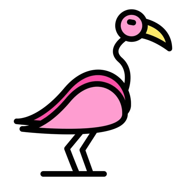 Exotisk Flamingo Ikon Disposition Exotisk Flamingo Vektor Ikon För Webbdesign — Stock vektor