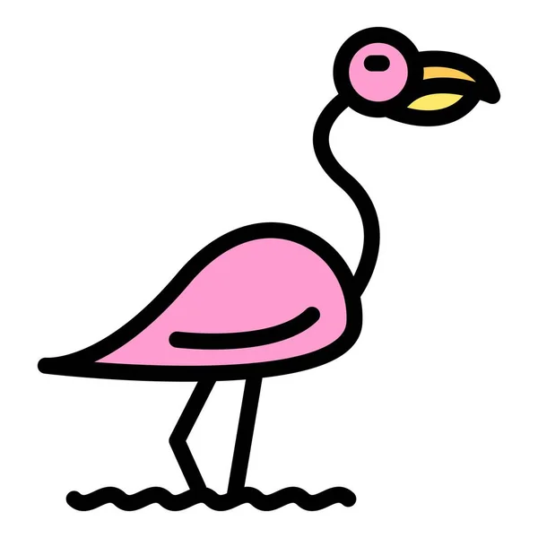 Ikona Flaminga Fauny Zarys Fauna Flamingo Wektor Ikona Projektowania Stron — Wektor stockowy