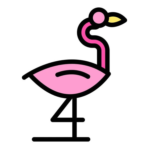 Ícone Flamingo Ervilha Esboço Egret Flamingo Vetor Ícone Para Web —  Vetores de Stock