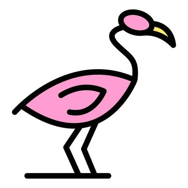 Sommarflamingo Ikonen Översikt Sommar Flamingo Vektor Ikon För Webbdesign Isolerad — Stock vektor
