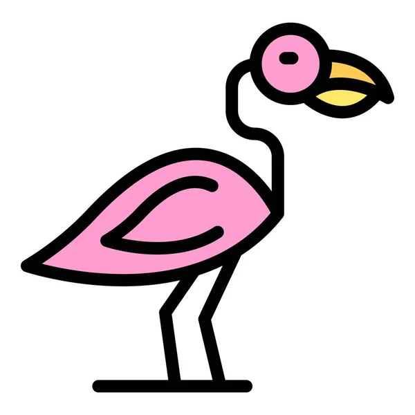 Ikona Příroda Flamingo Obrys Příroda Flamingo Vektor Ikona Pro Web — Stockový vektor