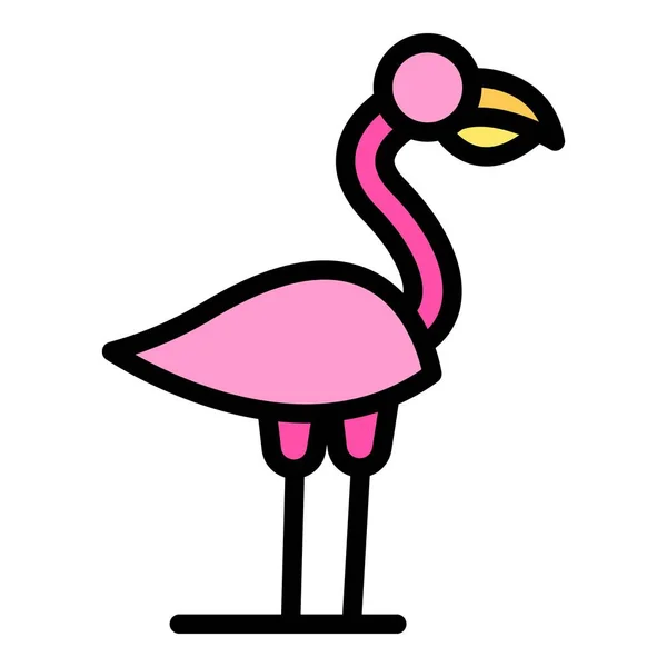 Safari Flamingo Ikonen Disposition Safari Flamingo Vektor Ikon För Webbdesign — Stock vektor