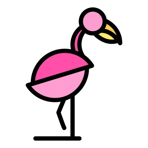 Zoologi Flamingo Ikon Disposition Zoologi Flamingo Vektor Ikon För Webbdesign — Stock vektor