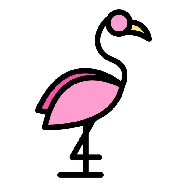 Ícone Flamingo Zoológico Esboço Zoológico Flamingo Vetor Ícone Para Web — Vetor de Stock