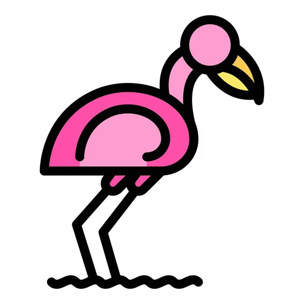 Ikona Flaminga Zarys Noga Flamingo Wektor Ikona Projektowania Stron Internetowych — Wektor stockowy