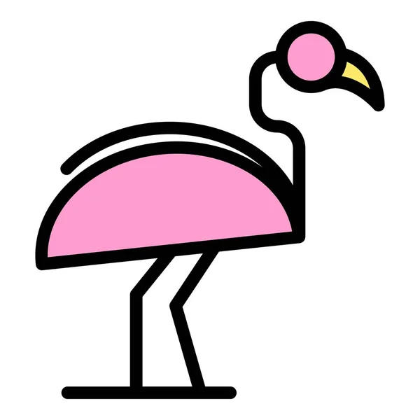 Icono Del Lago Flamenco Esquema Lake Flamingo Icono Vectorial Para — Vector de stock