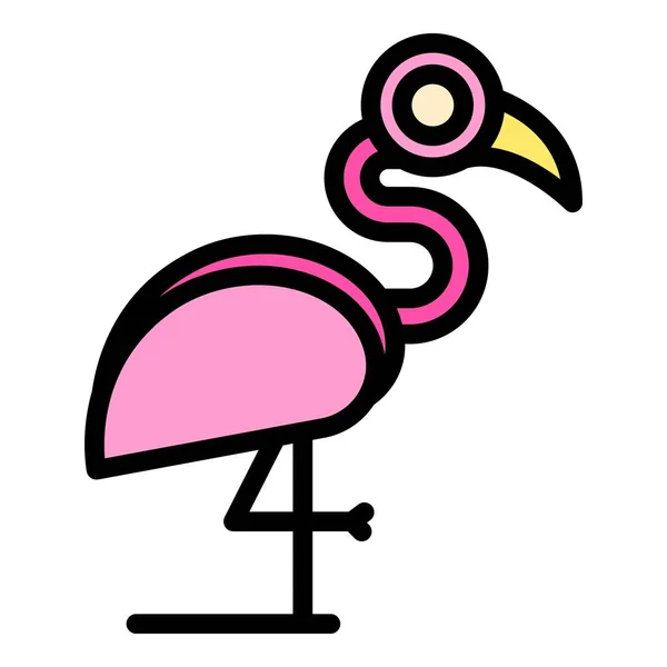 Piękna Ikona Flaminga Zarys Piękna Ikona Wektora Flaminga Projektowania Stron — Wektor stockowy