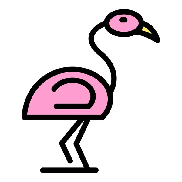 아프리카 플라밍고의 아이콘입니다 아프리카 플라밍고 Flamingo 아이콘 평면에 디자인 — 스톡 벡터