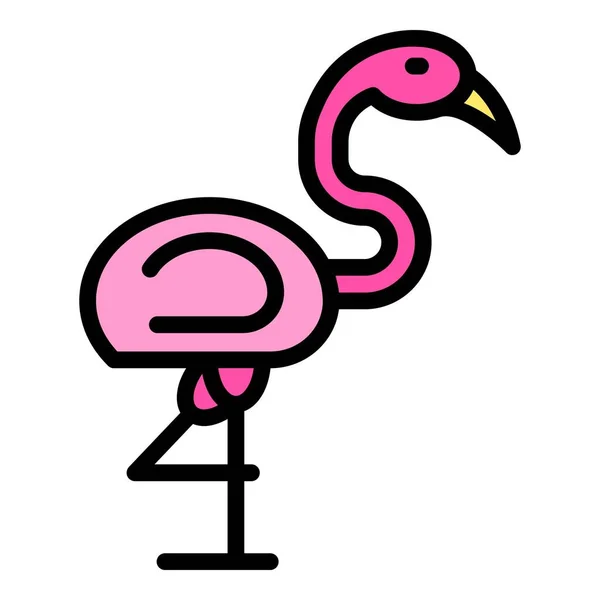 Tropisk Flamingo Ikon Disposition Tropic Flamingo Vektor Ikon För Webbdesign — Stock vektor