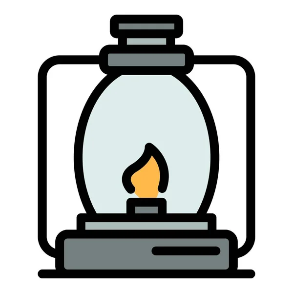 Ikone Der Petroleumlampe Umriss Kerosin Lampenvektorsymbol Für Webdesign Isoliert Auf — Stockvektor