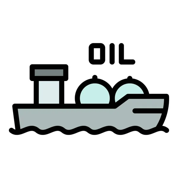 Båtoljeikonen Disposition Båt Olja Vektor Ikon För Webbdesign Isolerad Vit — Stock vektor