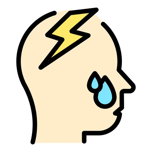 Ікона Пригніченої Людини Начерк Депресивний Чоловік Векторна Піктограма Веб Дизайну — стоковий вектор