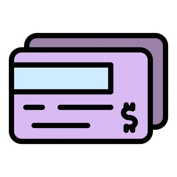 Εικονίδιο Πιστωτικής Κάρτας Περίγραμμα Εικονίδιο Φορέα Πιστωτικών Καρτών Για Σχεδιασμό — Διανυσματικό Αρχείο