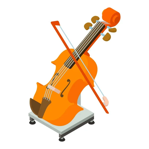 Icono Violeta Vector Isométrico Instrumento Musical Arqueado Icono Escala Electrónica — Vector de stock