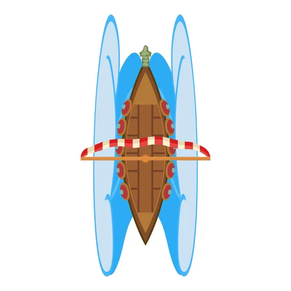 Viking Navire Icône Vecteur Isométrique Grand Navire Scandinave Antique Vague — Image vectorielle
