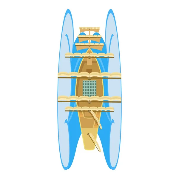 Icono Nave Vela Vector Isométrico Antiguo Barco Mar Con Vela — Archivo Imágenes Vectoriales