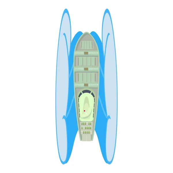 Roro Schip Icoon Isometrische Vector Groot Modern Vrachtschip Oceaan Golf — Stockvector