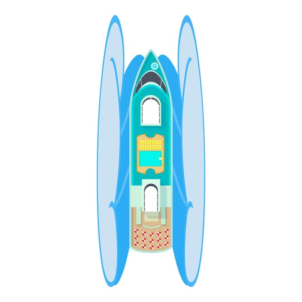 Cruise Liner Icon Isometric Vector Large White Passenger Ship Ocean — Stock Vector