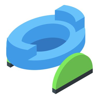 Çocuklar için izometrik ikon vektörü. Bebek tuvaleti. Çocukluk nesnesi