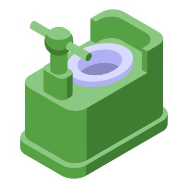 Green bike potty icon isometric vector. Childhood wc. Kid hygiene clipart