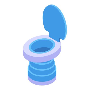 Plastik koltuk ikonu izometrik vektörü. Tuvalet. Nesne odası