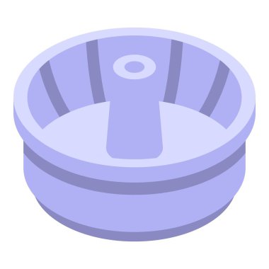 Hamur kabı ikonu izometrik vektörü. Bulaşık fırını. Küf pişirme