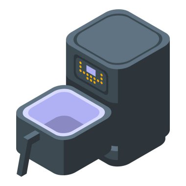 Hava kızartma ikonu izometrik vektörü. Ev yemeği. Izgara makinesi