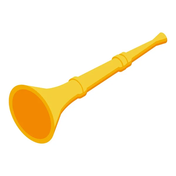 Gold Vuvuzela Icon Isometric Vector Soccer Horn Africa Sound — Stock Vector