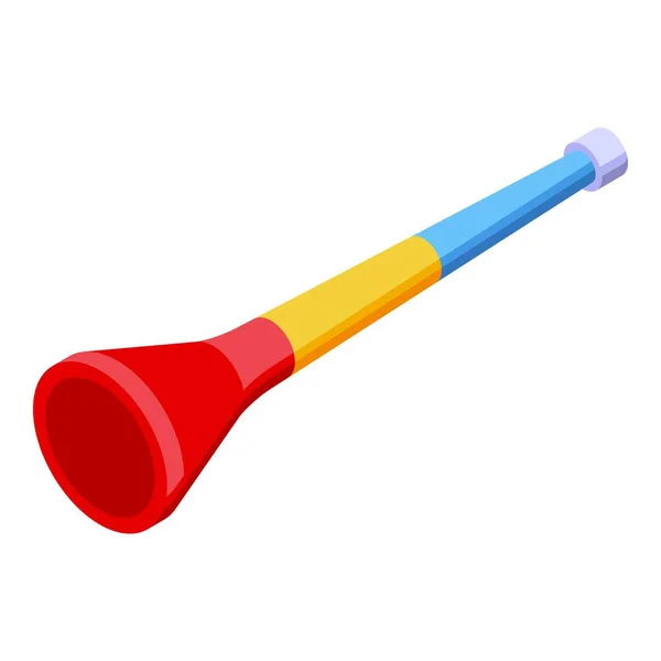 Trompette Vuvuzela Icône Vecteur Isométrique Cor Foot Objet Afrique — Image vectorielle