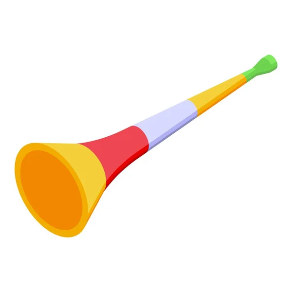 Róg Vuvuzela Wektor Izometryczny Ikony Fan Piłki Nożnej Dźwięk Imprezy — Wektor stockowy