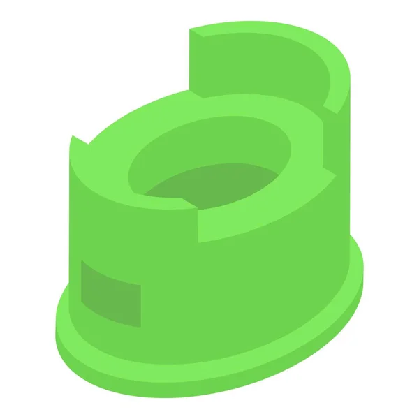 Icône Pot Vert Vecteur Isométrique Toilettes Bébé Soins Des Objets — Image vectorielle