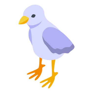 Küçük civciv ikonu izometrik vektörü. Paskalya tavuğu. Kuş bebek.