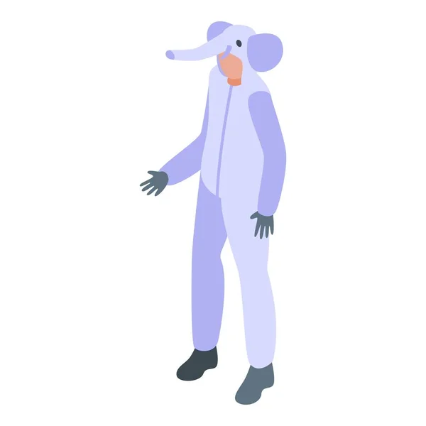 Elephant Halloween Dier Kostuum Symbool Isometrische Vector Carnavalsfeest Schattig Kind — Stockvector