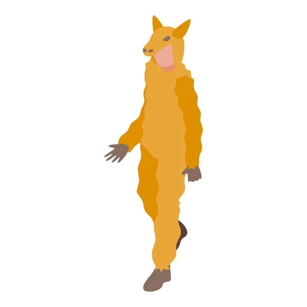 Fox Halloween Állat Jelmez Ikon Izometrikus Vektor Aranyos Parti Gyerek — Stock Vector