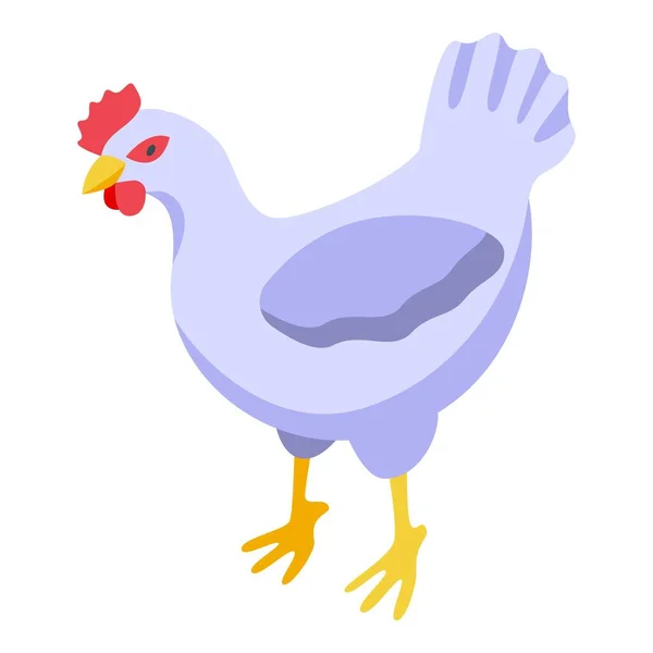 White Chicken Icon Isometric Vector Chick Egg Easter Bird — Stock Vector