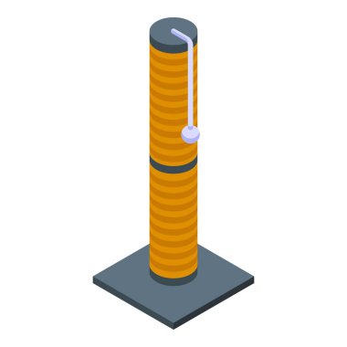 Dükkan kedisi kulesi ikon izometrik vektörü. Oyuncak postası. Kedi yavrusu