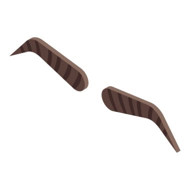 Kaş düzeltme başlıca ikon izometrik vektörü. Dövme makyajı. Yüz boyama