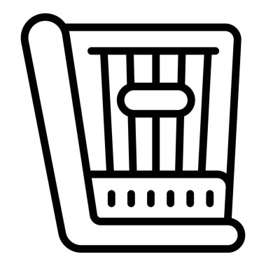 Geleneksel kantele simgesi ana hat vektörü. Retro müzik. Kültür sesi