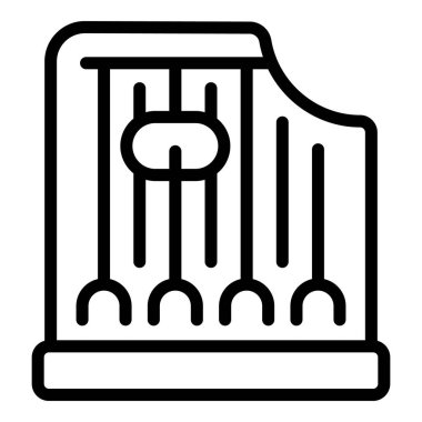 Akustik kantele simgesi ana hat vektörü. Retro müzik. Kültür sesi