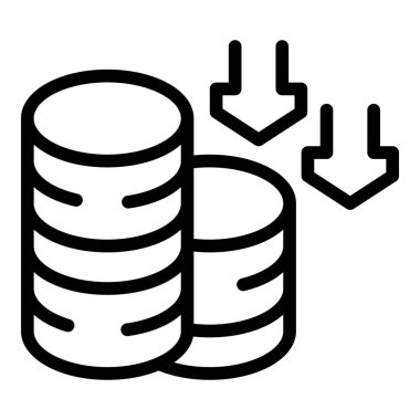 Mali yoksulluk ikonu ana hat vektörü. Zavallı evsiz. İnsanların parası.
