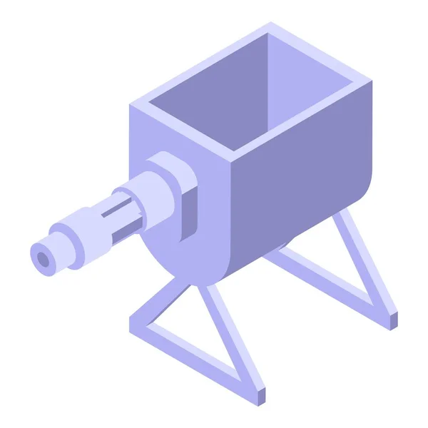 Stalen Mixer Pictogram Isometrische Vector Betonmachine Mix Gereedschap — Stockvector