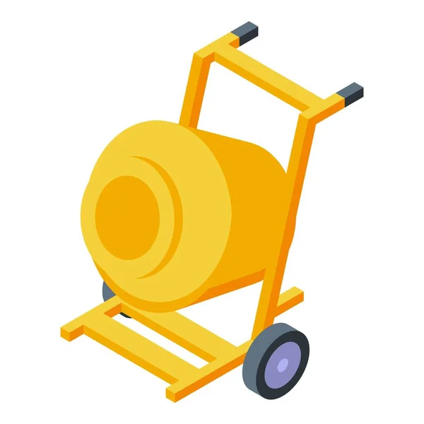 Cart Mixer 아이콘 Isometric Vector 시멘트 — 스톡 벡터