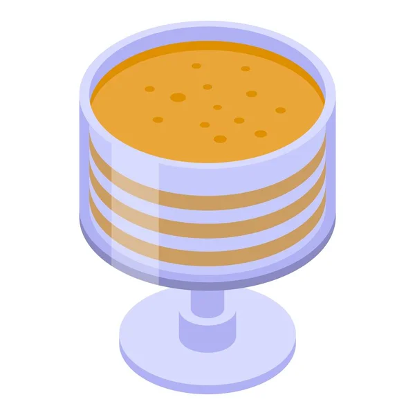 Tiramisu Boisson Icône Vecteur Isométrique Dessert Crème Boulangerie — Image vectorielle