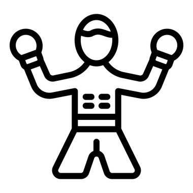 Boxer icon outline vector. Boxing club. Box ring clipart