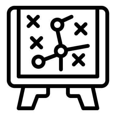 Taktik tahta simgesi ana hat vektörü boks. Dövüş kulübü. Spor karşılaşması