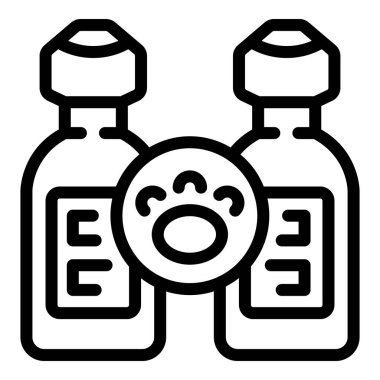 Tıbbi enjeksiyon ikonu ana hat vektörü. Evcil köpek. Aşı kliniği