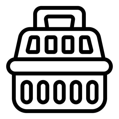 Evcil hayvan kutusu ikonu ana hatları vektörü. Köpek hayvanı. Yavru köpek sağlığı